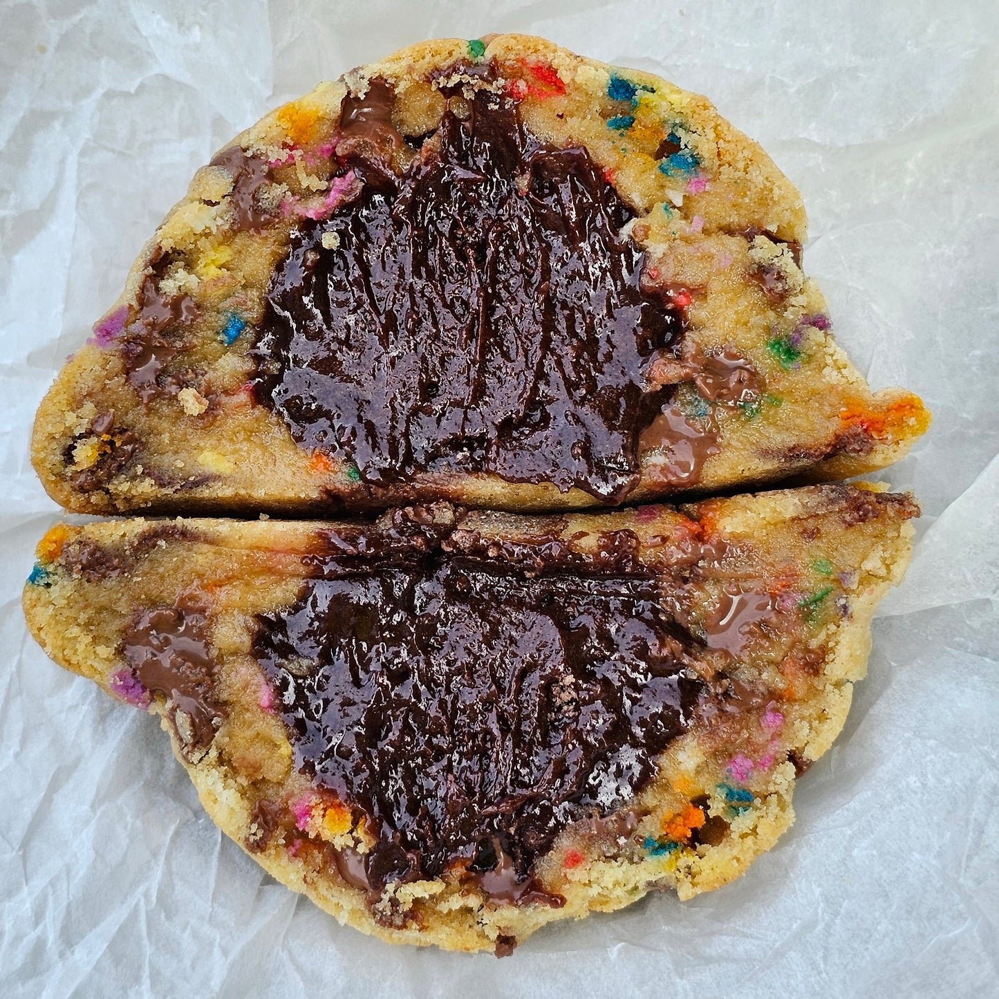 CHOCOLATE BIRTHDAY CAKE STUFFED COOKIE