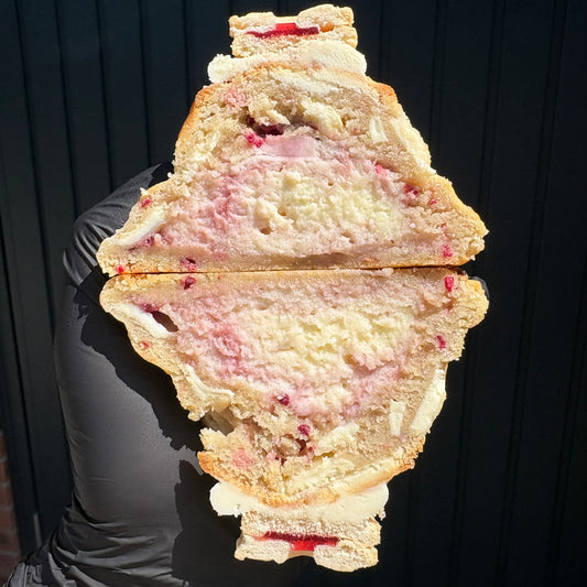 RASPBERRY RIPPLE STUFFED COOKIE